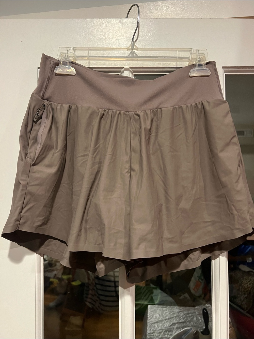 Uniqlo Taupe Circle Skater Skirt with Built-In Shorts
